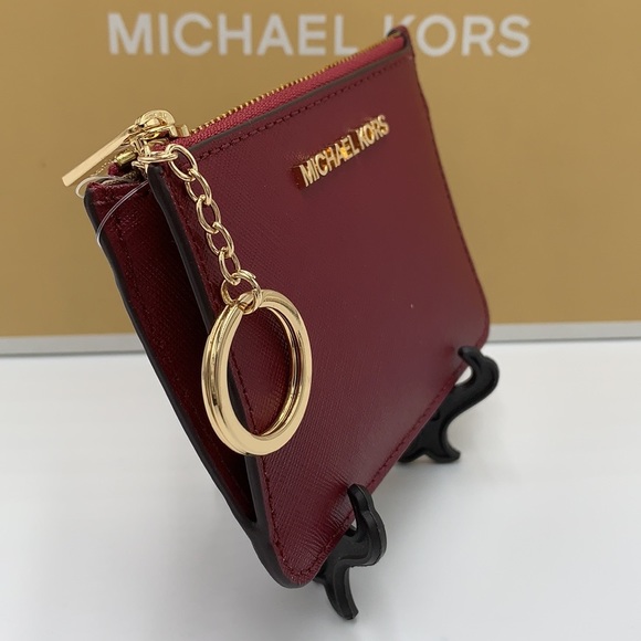 MICHAEL KORS SMALL TOP ZIP COINPOUCH WITH ID CARD MULBERRY COLOR - Picture 4 of 16